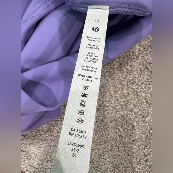 #4 Lululemon RARE Align Curve Seam High-Rise Short 6" Dark Lavender Size 12 - Picture 8 of 10